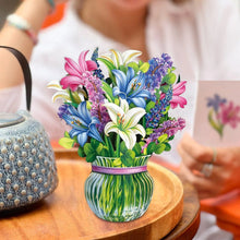 Load image into Gallery viewer, FreshCut Paper LLC Greeting &amp; Note Cards Mini Lilies &amp; Lupines Pop-Up Card Flower Bouquet
