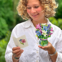 Load image into Gallery viewer, FreshCut Paper LLC Greeting &amp; Note Cards Mini Lilies &amp; Lupines Pop-Up Card Flower Bouquet
