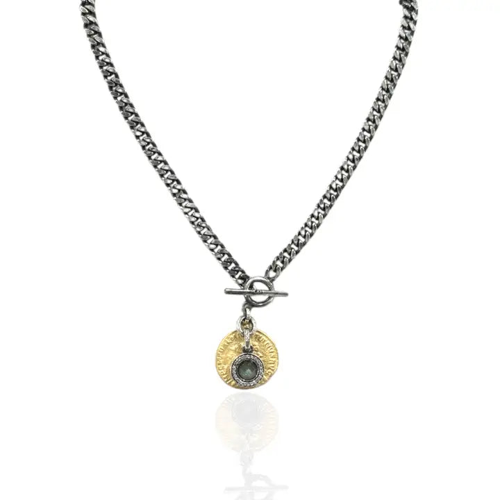TAT2 Designs Jewelry - Necklaces Silver Mini Mesa Labradorite Charm Necklace