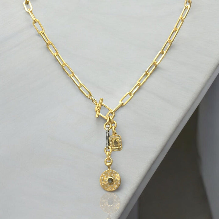 TAT2 Designs Jewelry - Necklaces Mini Rico Bar Rondo Toggle Necklace – Brushed Gold
