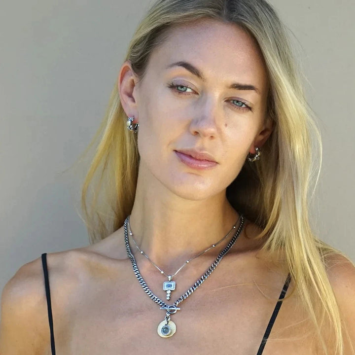 TAT2 Designs Jewelry - Necklaces Mini Silver Mesa Labradorite Charm Necklace