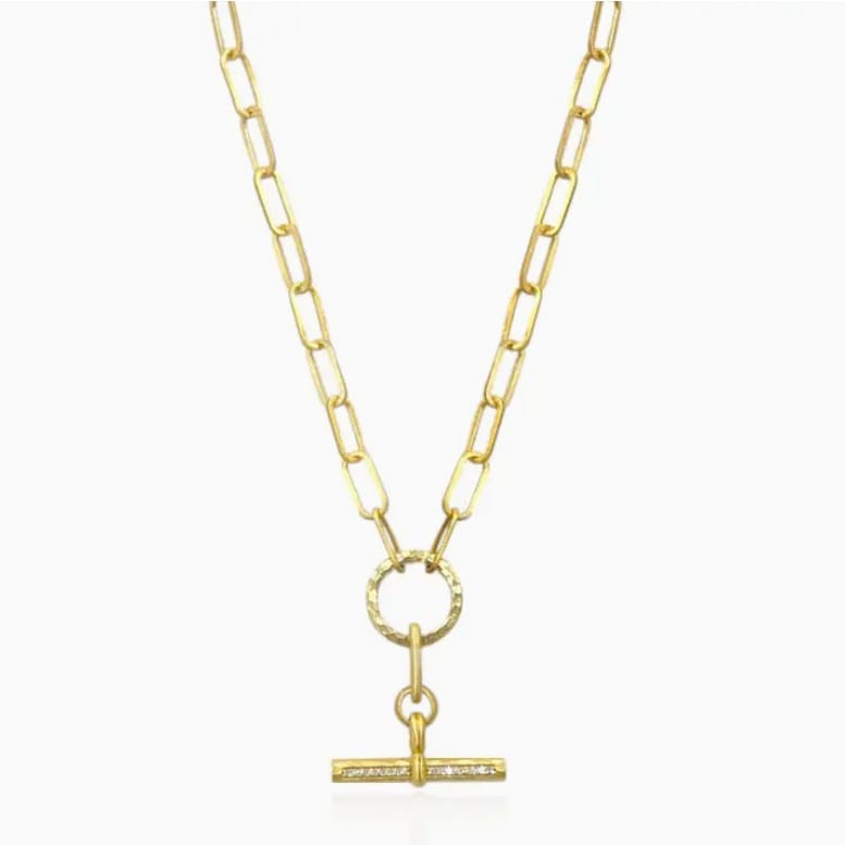 TAT2 Designs Jewelry - Necklaces Gold Mixed Metal Belle Pave Toggle Necklace