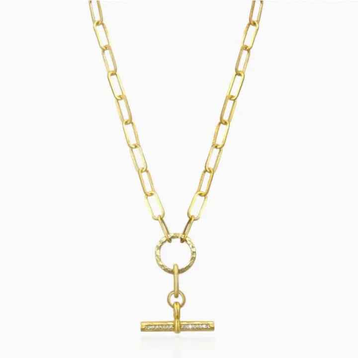 TAT2 Designs Jewelry - Necklaces Gold Mixed Metal Belle Pave Toggle Necklace