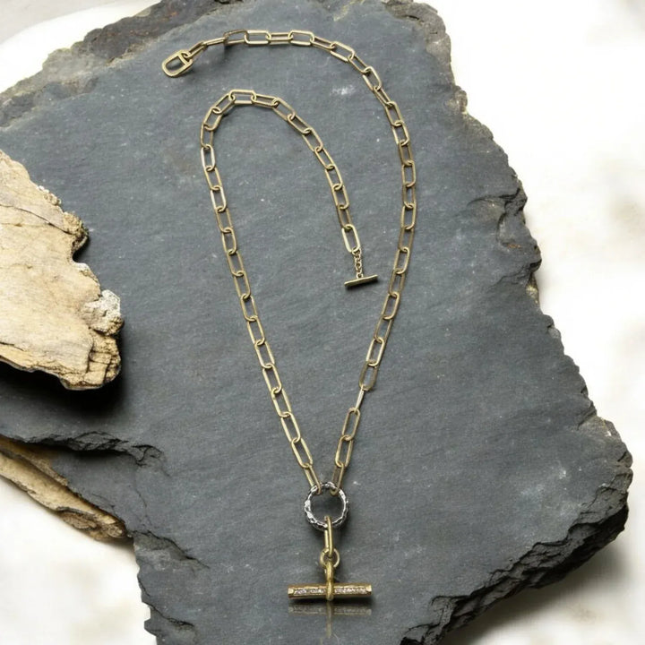 TAT2 Designs Jewelry - Necklaces Mixed Metal Belle Pave Toggle Necklace