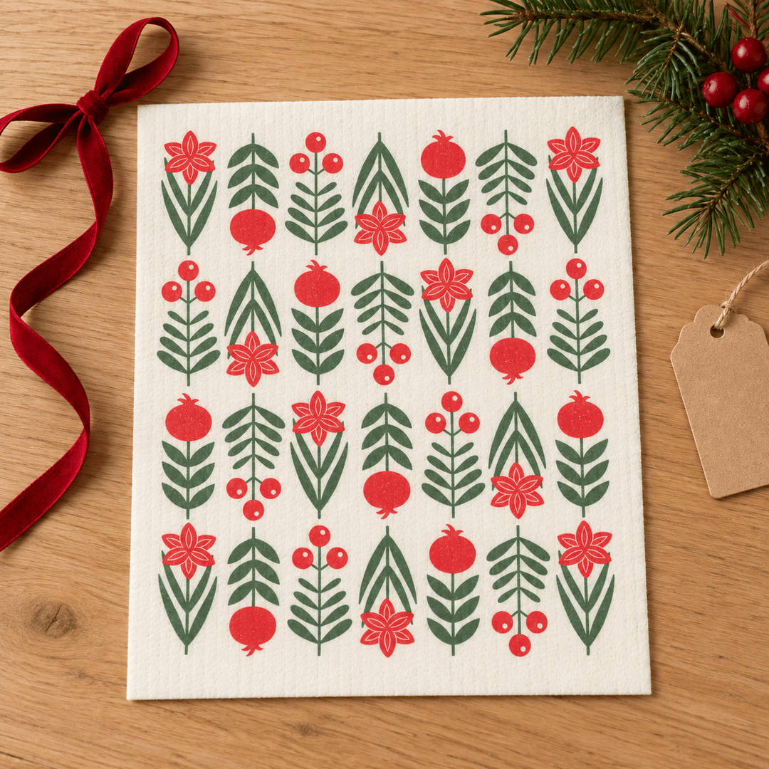 Cose Nuove Home Decor - Linens MK Holiday Blooms Swedish Dishcloth