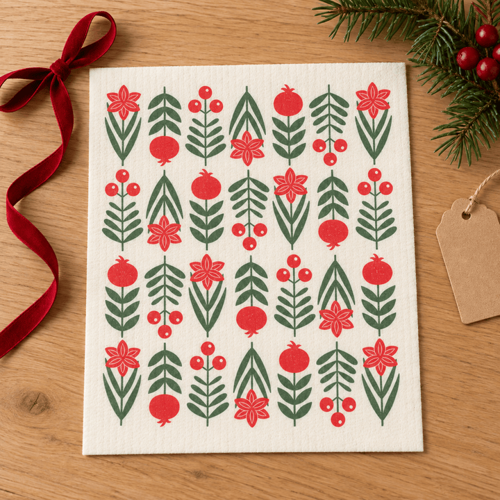 Cose Nuove Home Decor - Linens MK Holiday Blooms Swedish Dishcloth