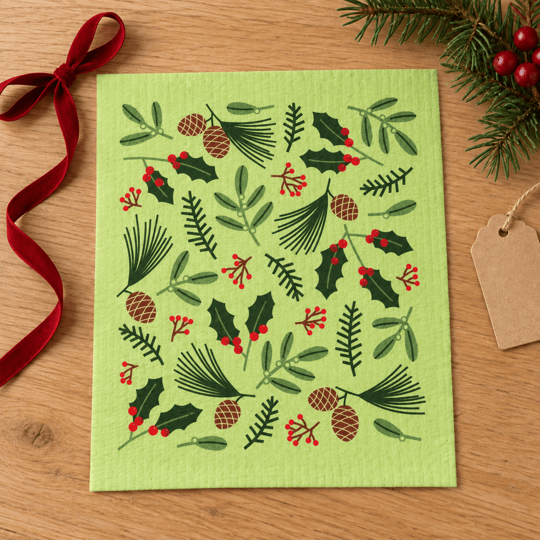 Cose Nuove Home Decor - Linens MK Holiday Foliage Swedish Dishcloth