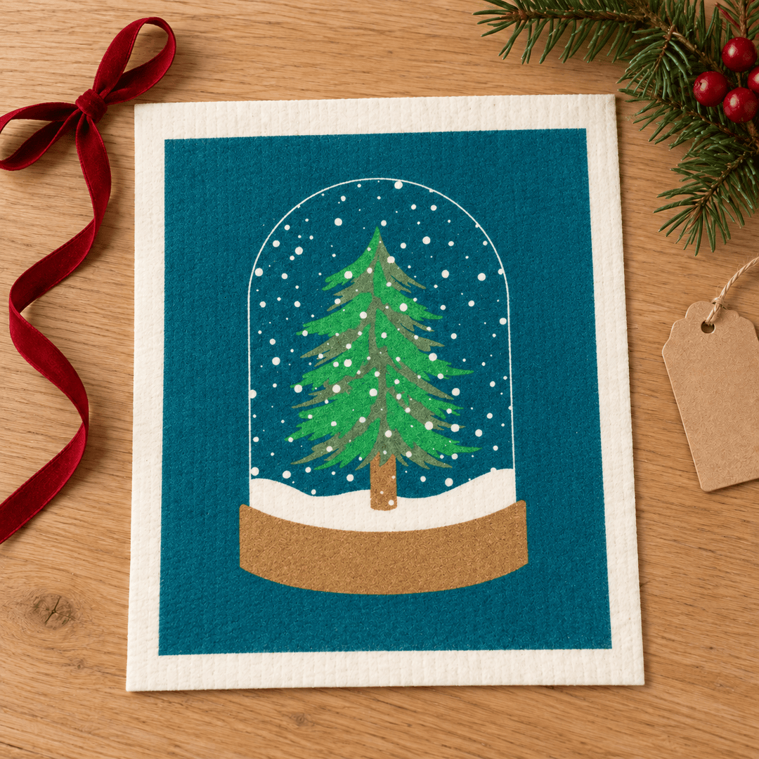 Cose Nuove Home Decor - Linens MK Snow Globe Swedish Dishcloth