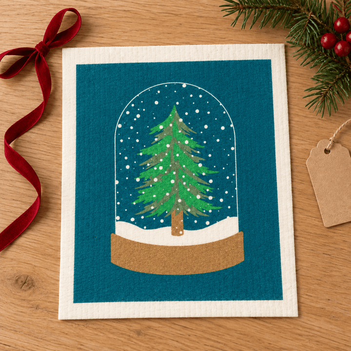 Cose Nuove Home Decor - Linens MK Snow Globe Swedish Dishcloth