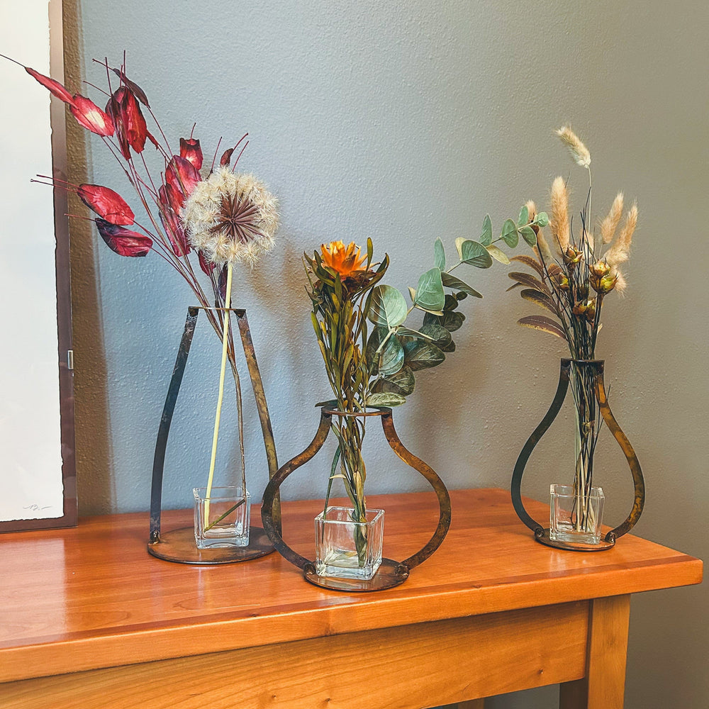 Prairie Dance Proudly Handmade in South Dakota, USA Modern Steel Vase - Small