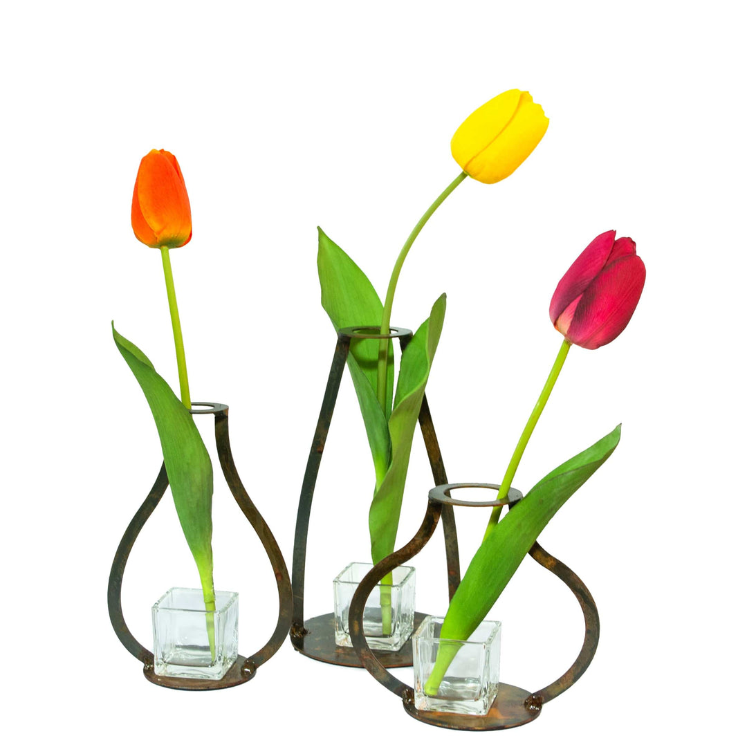 Prairie Dance Proudly Handmade in South Dakota, USA Modern Steel Vase - Tall