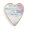 Demdaco Ceramics Moon & Back Art Heart Trinket Dish