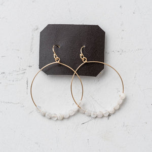 Original Hardware Jewelry - Earrings Moonstone Coin Hoop Earrings