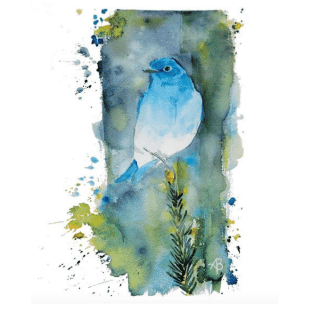 Aaron Burgers Wall Art Mountain Bluebird Print