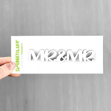 Load image into Gallery viewer, Spunky Fluff Proudly handmade in South Dakota, USA White MR &amp; MR -Tiny Word Magnet
