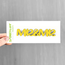 Load image into Gallery viewer, Spunky Fluff Proudly handmade in South Dakota, USA Yellow MR &amp; MR -Tiny Word Magnet
