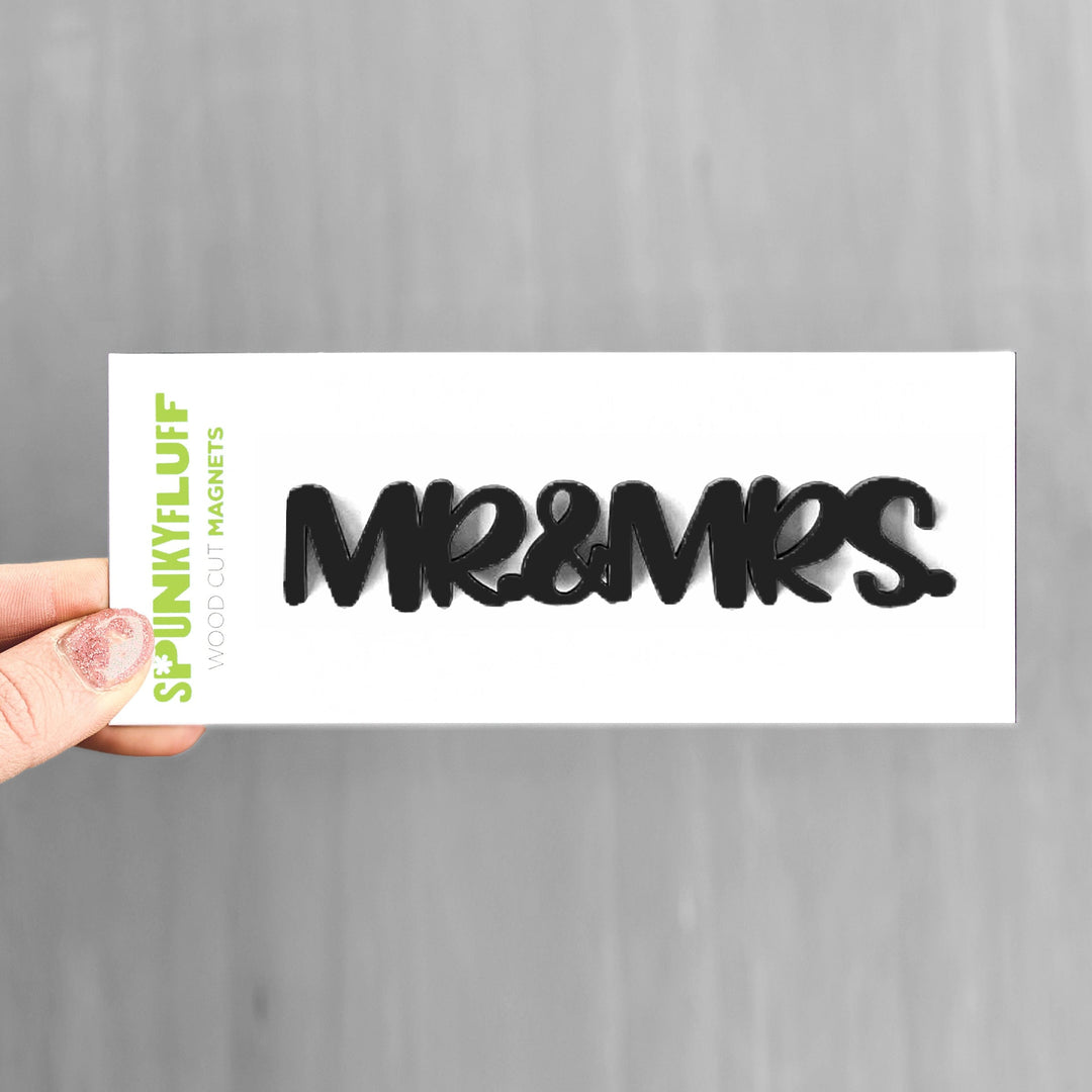 Spunky Fluff Proudly handmade in South Dakota, USA Mr. & Mrs.-Tiny Word Magnet