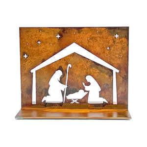 Prairie Dance Proudly Handmade in South Dakota, USA Nativity Panel, Modern Christmas Nativity Silhouette Scene