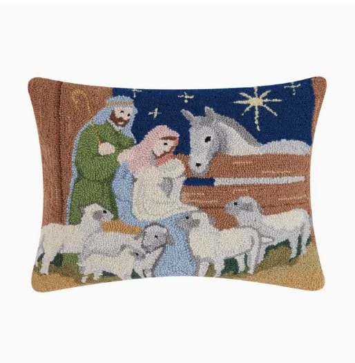 Peking Handicraft Pillow Nativity Scene Hook Pillow