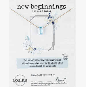 SoulKu New Beginnings - Sky Blue Topaz Necklace