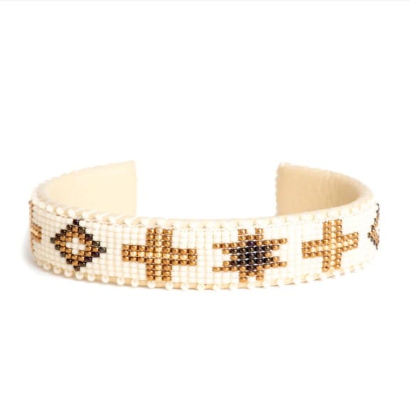 Etkie Jewelry Noelle Beaded Glass Cuff -Small