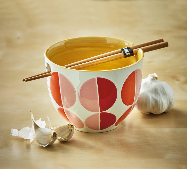 Tag True Living Home Decor - Kitchen Gourmet Entertaining - Serveware Functional Noodle Bowl Geo Circles