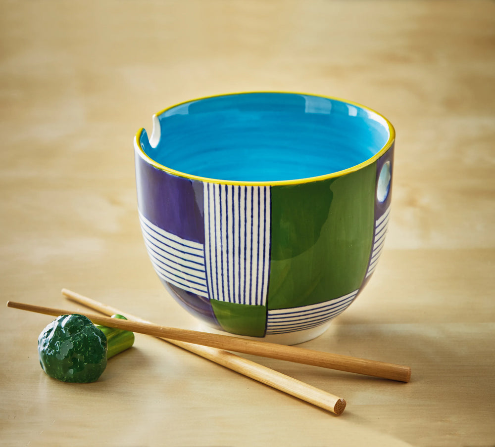 Tag True Living Home Decor - Kitchen Gourmet Entertaining - Serveware Functional Noodle Bowl Geo Squares