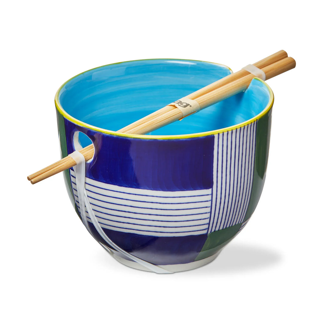 Tag True Living Home Decor - Kitchen Gourmet Entertaining - Serveware Functional Noodle Bowl Geo Squares