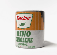 Load image into Gallery viewer, Sticks and Steel Sinclair Dino Oil Oil Can Mugs

