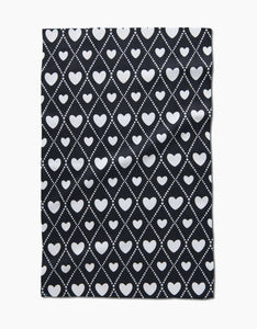 Geometry Towels Onyx Love Lattice Luxe Hand Towel