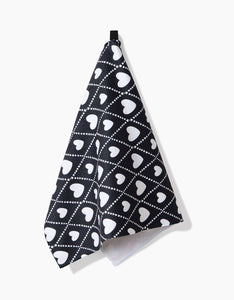 Geometry Towels Onyx Love Lattice Luxe Hand Towel