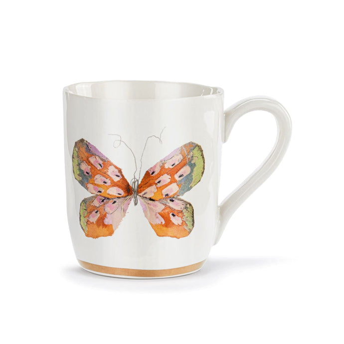 Demdaco Home Decor - Home Accent Orange Butterfly Mug w/Gold Trim