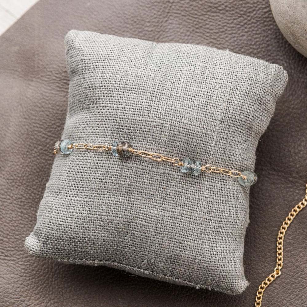 Moss Aquamarine Station Bracelet by Original Hardware, product view