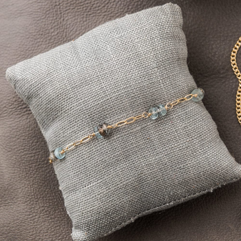 Moss Aquamarine Station Bracelet by Original Hardware, alternate view 1