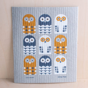 Cose Nuove Kitchen and Bar Owls Swedish Dishcloth