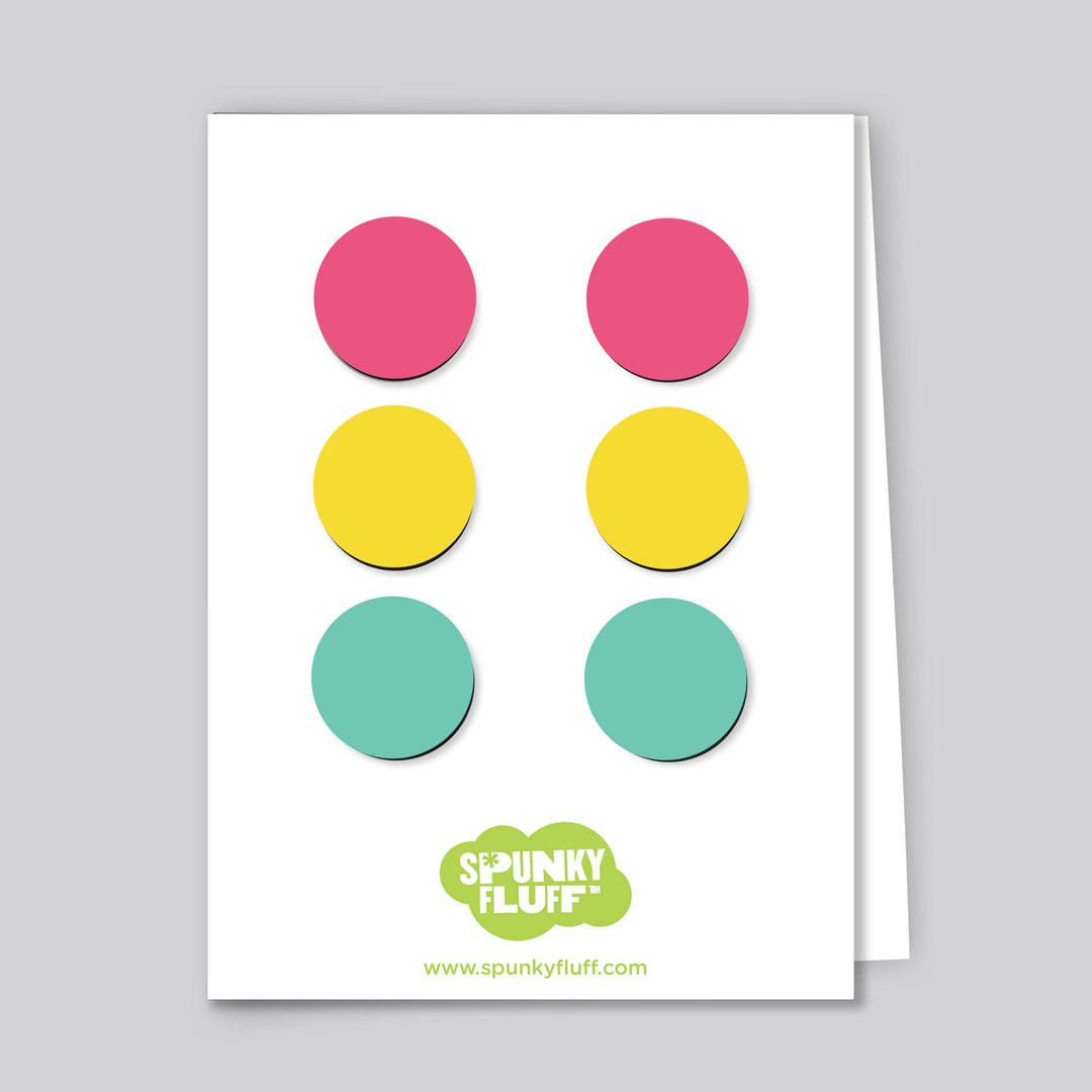 Spunky Fluff Proudly handmade in South Dakota, USA Kids of All Ages Painted Dot Magnets, Small Variety Pack