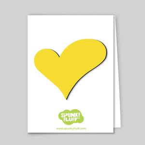 Spunky Fluff Proudly handmade in South Dakota, USA Yellow Painted Heart Magnet, Large Valentine's Day Magnet