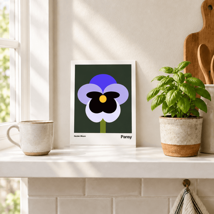 Little Dipper Art Pansy Botanical Art Print | Little Dipper Art