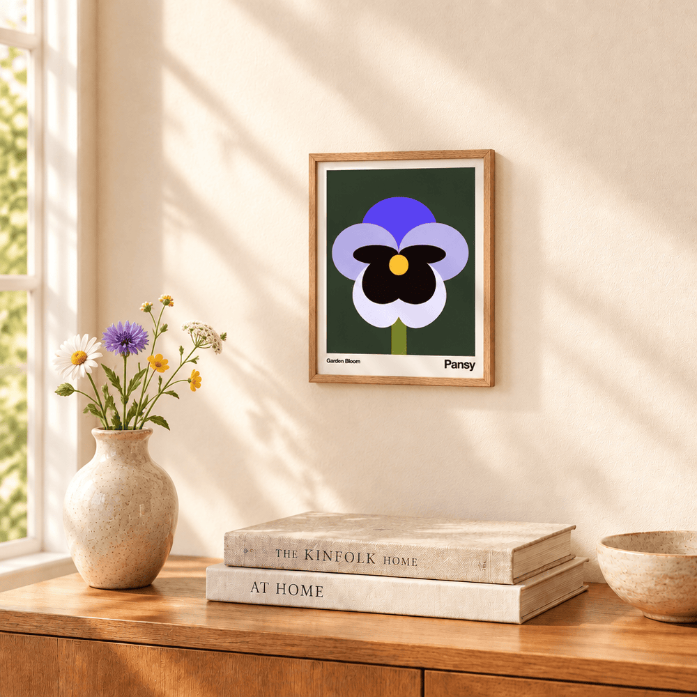 Little Dipper Art Pansy Botanical Art Print | Little Dipper Art
