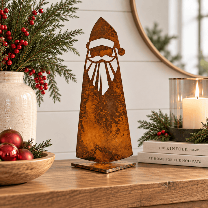 Prairie Dance Christmas Decor Papa Santa Metal Christmas Decor