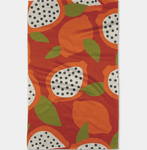 Geometry Kitchen and Bar Papaya Playtime Tea Towel