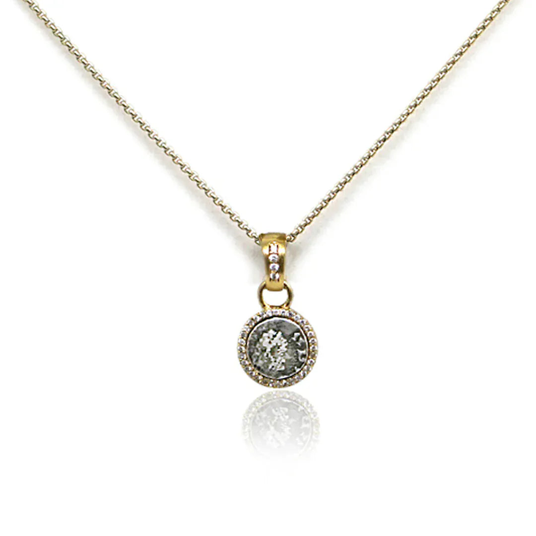 TAT2 Designs Jewelry - Necklaces gold Pavia Coin & Pave Frame Necklace