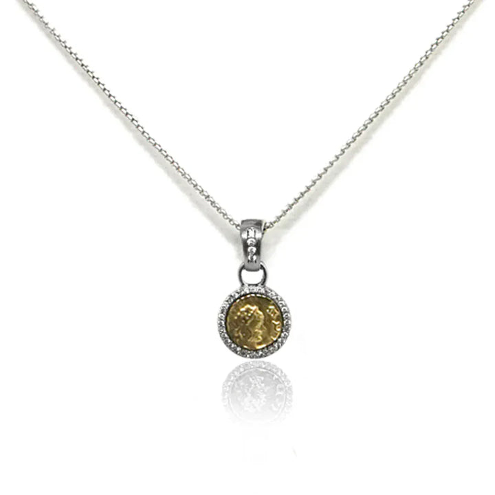 TAT2 Designs Jewelry - Necklaces silver Pavia Coin &amp; Pave Frame Necklace