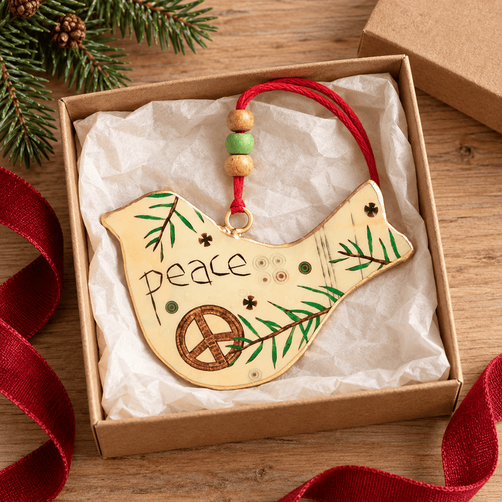 Demdaco Christmas Ornament Peace Metal Bird Ornament