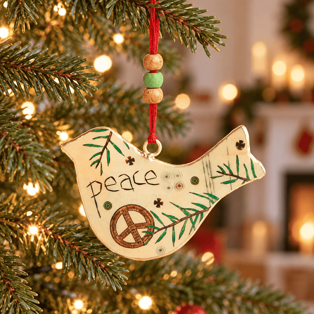 Demdaco Christmas Ornament Peace Metal Bird Ornament