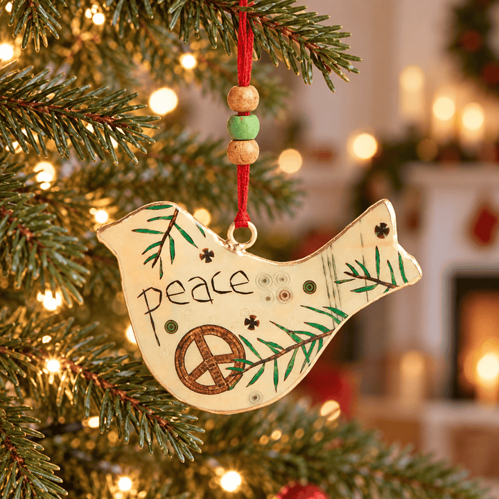 Demdaco Christmas Ornament Peace Metal Bird Ornament