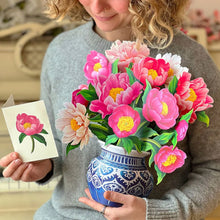 Load image into Gallery viewer, FreshCut Paper LLC Greeting &amp; Note Cards Peony Paradise Pop Up Bouquet &amp; Card
