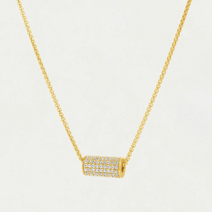 Sticks and Steel Gold Petite Pave Mini Tube Necklace