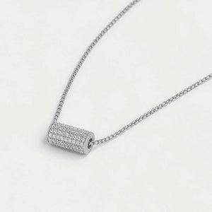 Sticks and Steel Petite Pave Mini Tube Necklace