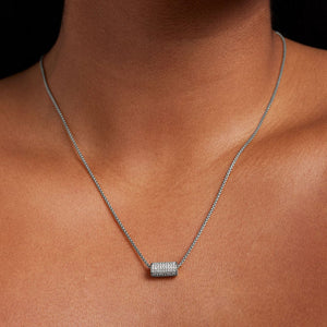 Sticks and Steel Petite Pave Mini Tube Necklace